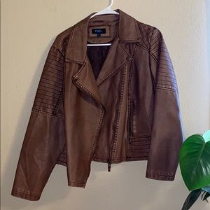 Brown leather jacket